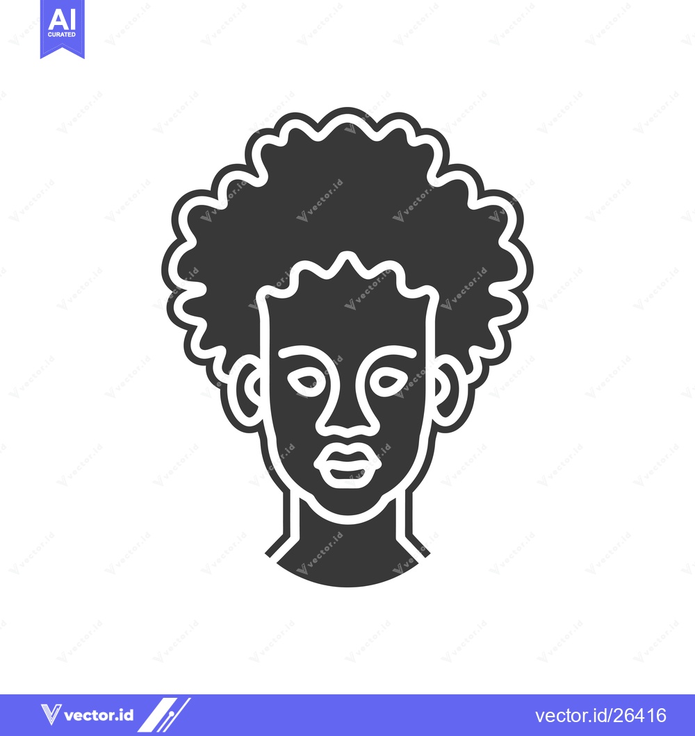 Premium Vector dari Black and White Silhouette of a Person with an Afro