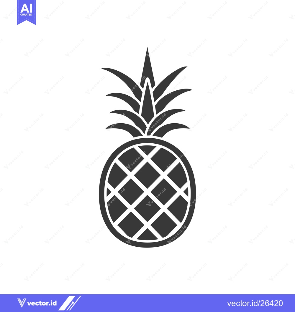 Premium Vector dari Black and White Silhouette of a Pineapple
