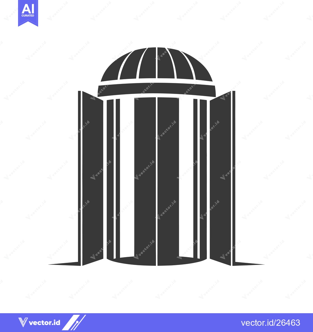 Premium Vector of Black and White Silhouette of a Revolving Door
