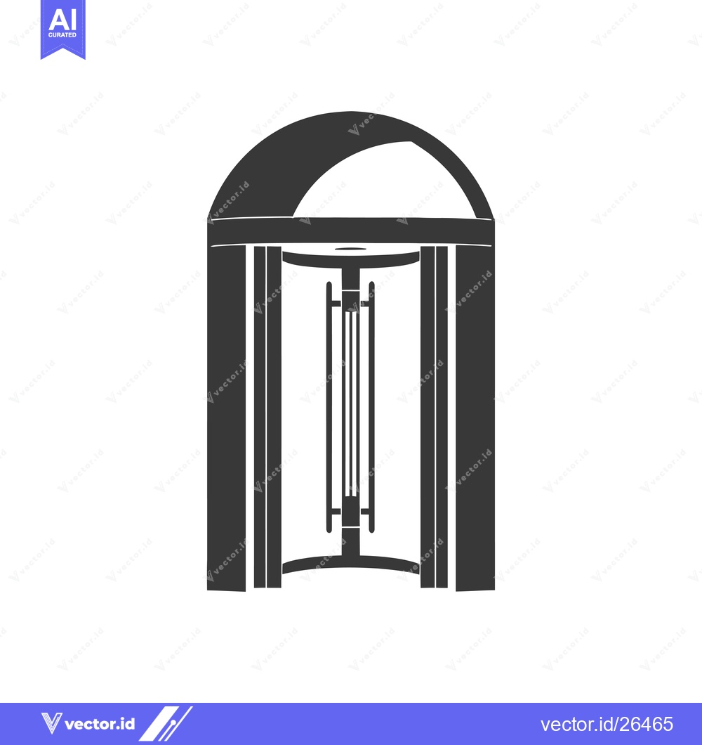 Premium Vector of Black and White Silhouette of a Revolving Door