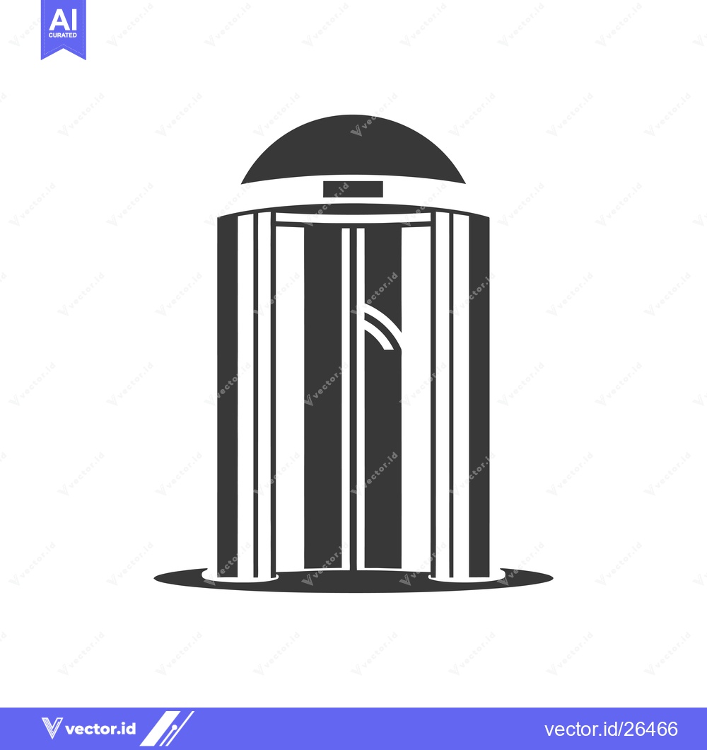 Premium Vector of Black and White Silhouette of a Revolving Door