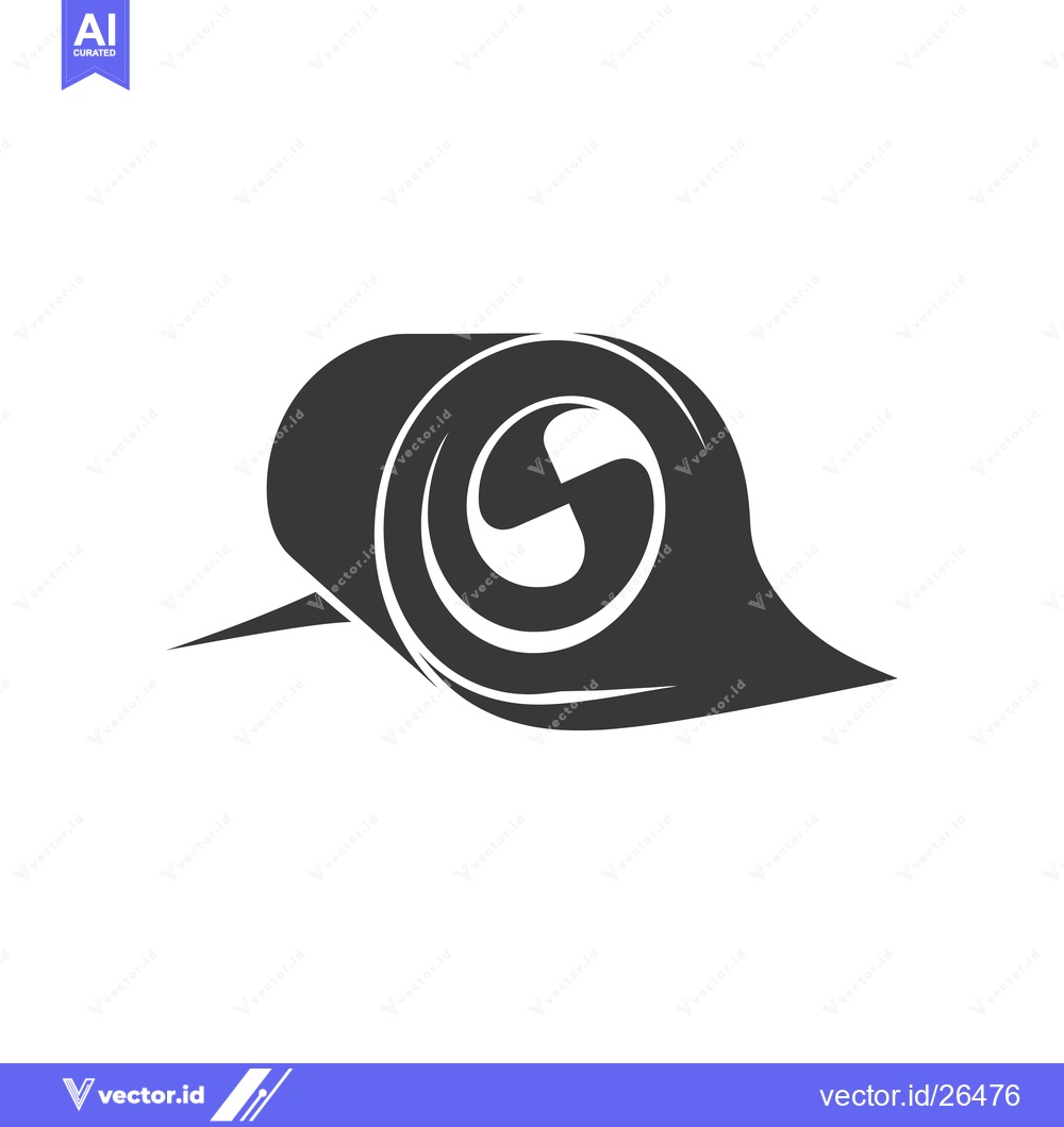 Premium Vector dari Black and White Silhouette of a Rolled-Up Carpet