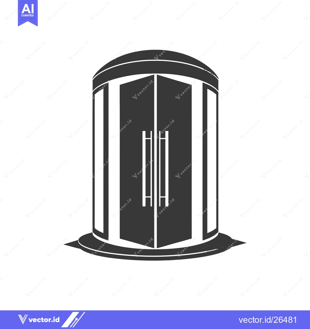 Premium Vector of Black and White Silhouette of a Round Building Entrance