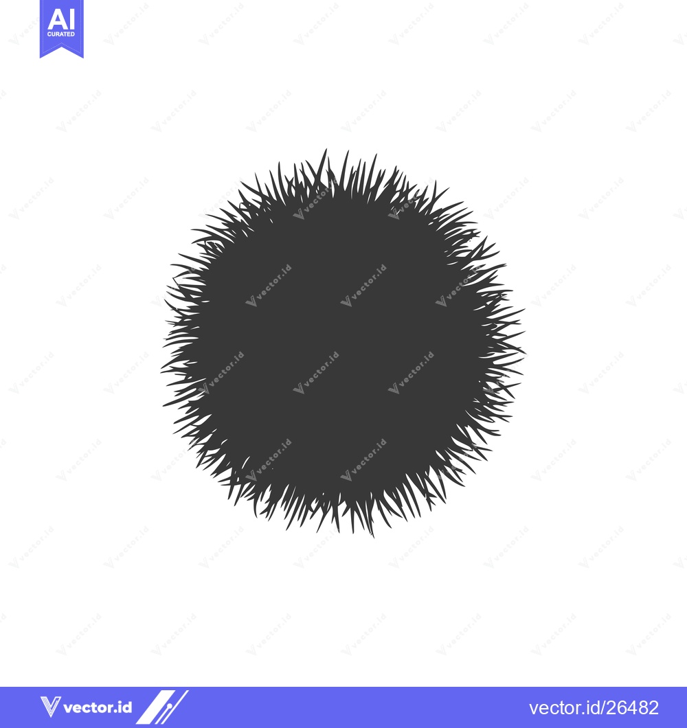 Premium Vector dari Black and White Silhouette of a Round Bush
