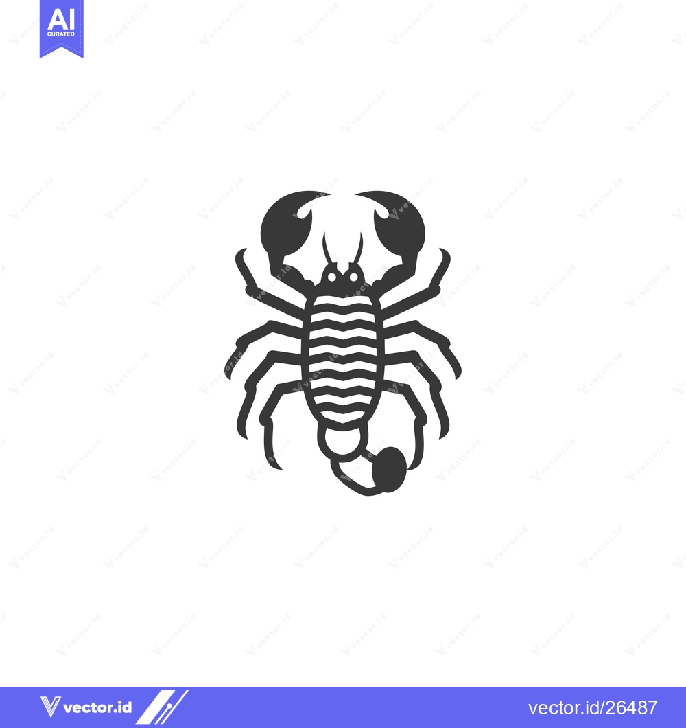 Premium Vector dari Black and White Silhouette of a Scorpion