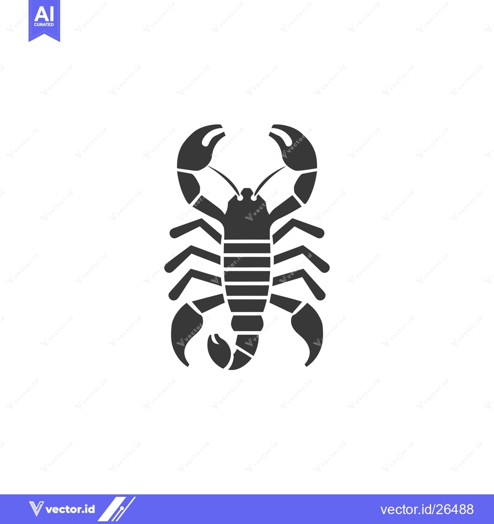 Premium Vector dari Black and White Silhouette of a Scorpion with Curved Tail