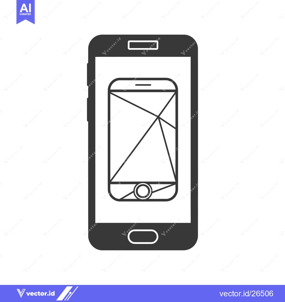 Premium Vector of Black and White Silhouette of a Smartphone