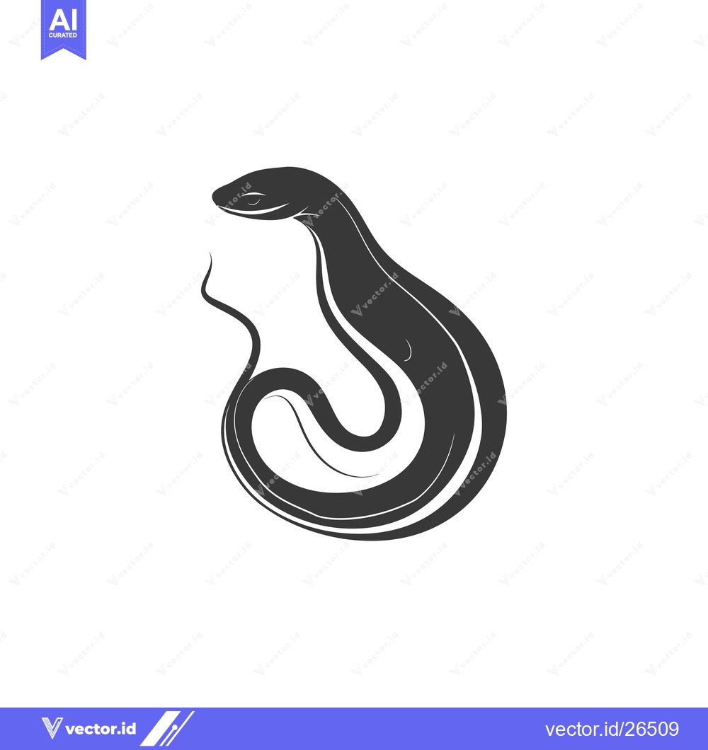 Premium Vector of Black and White Silhouette of a Snake Coiled in a Circle