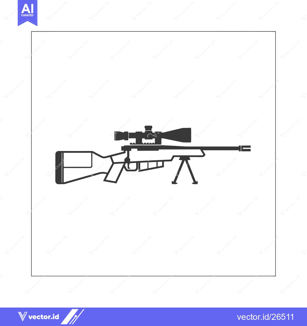 Premium Vector dari Black and White Silhouette of a Sniper Rifle