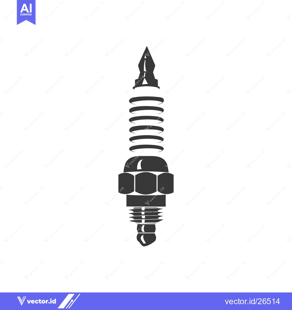 Premium Vector dari Black and White Silhouette of a Spark Plug