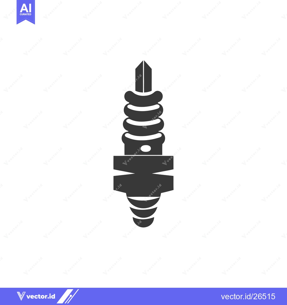 Premium Vector of Black and White Silhouette of a Spark Plug