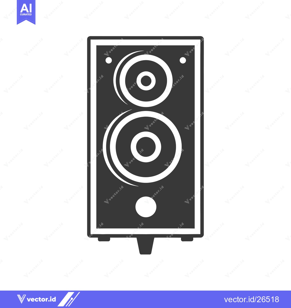 Premium Vector dari Black and White Silhouette of a Speaker with Two Speakers
