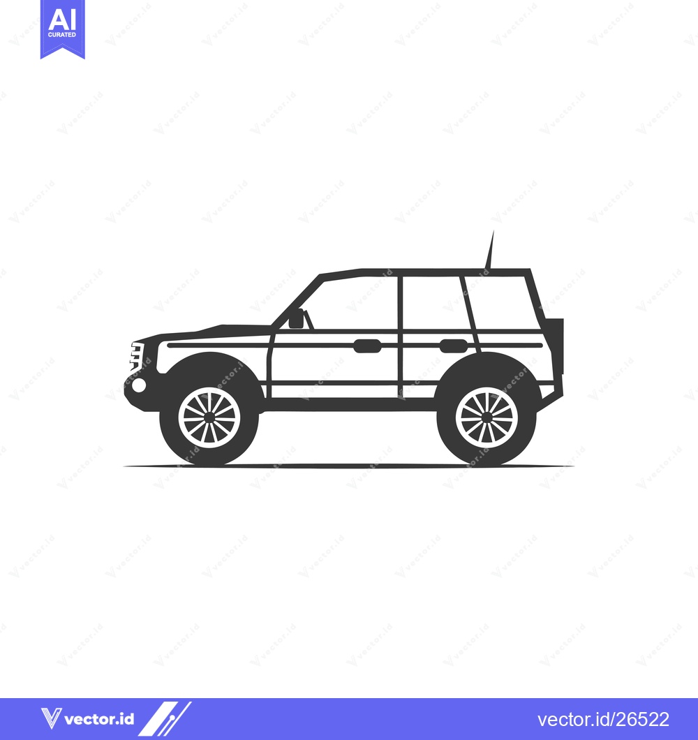 Premium Vector dari Black and White Silhouette of a Sport Utility Vehicle