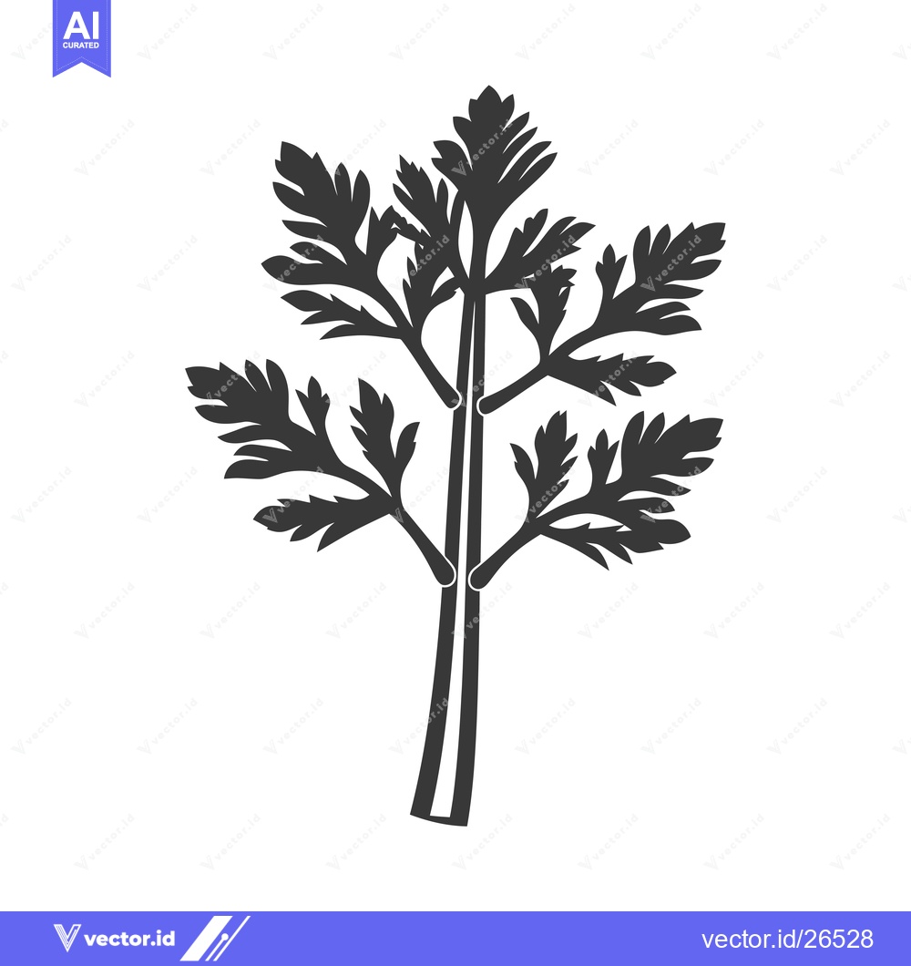 Premium Vector dari Black and white silhouette of a stalk of celery