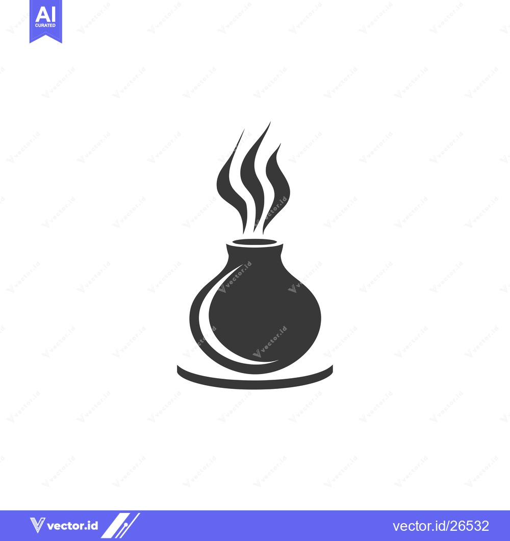 Premium Vector dari Black and White Silhouette of a Steaming Pot