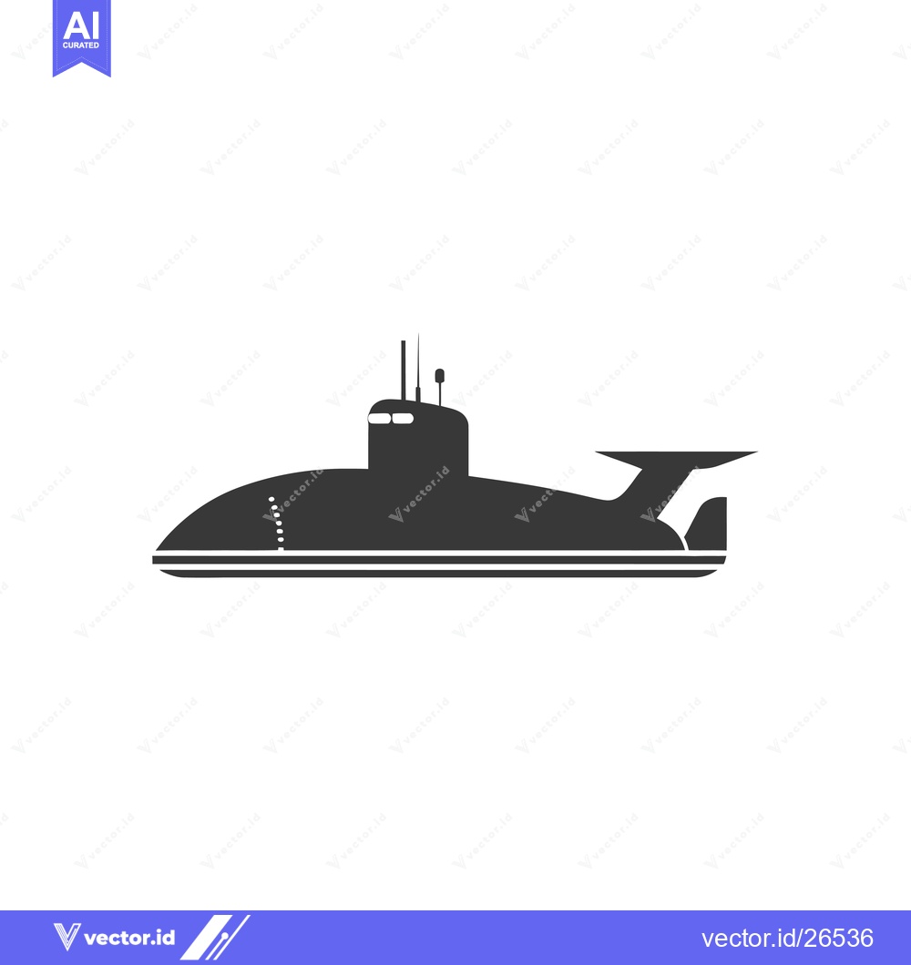 Premium Vector dari Black and White Silhouette of a Submarine