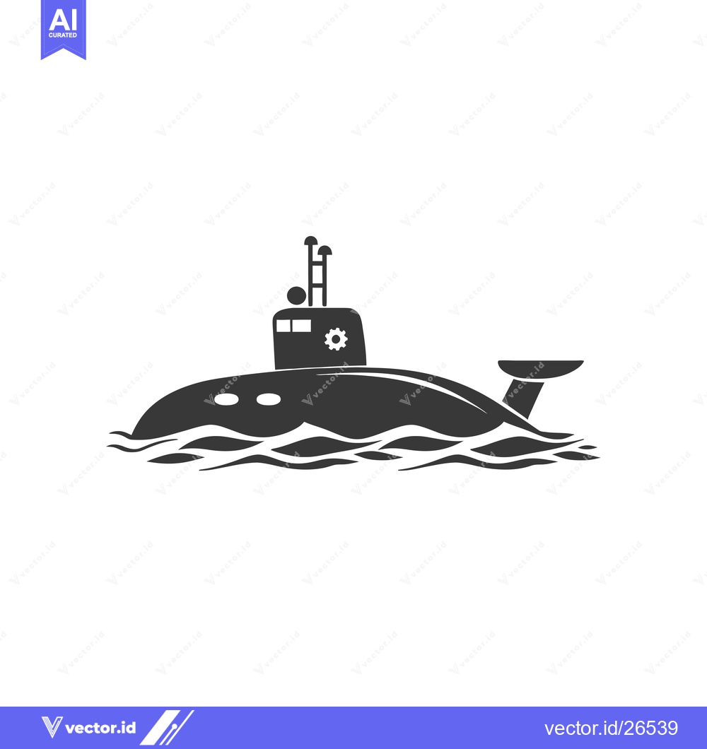 Premium Vector dari Black and White Silhouette of a Submarine in the Water