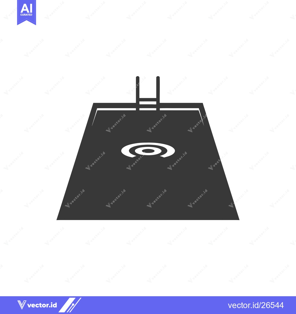 Premium Vector dari Black and White Silhouette of a Swimming Pool with a Ladder
