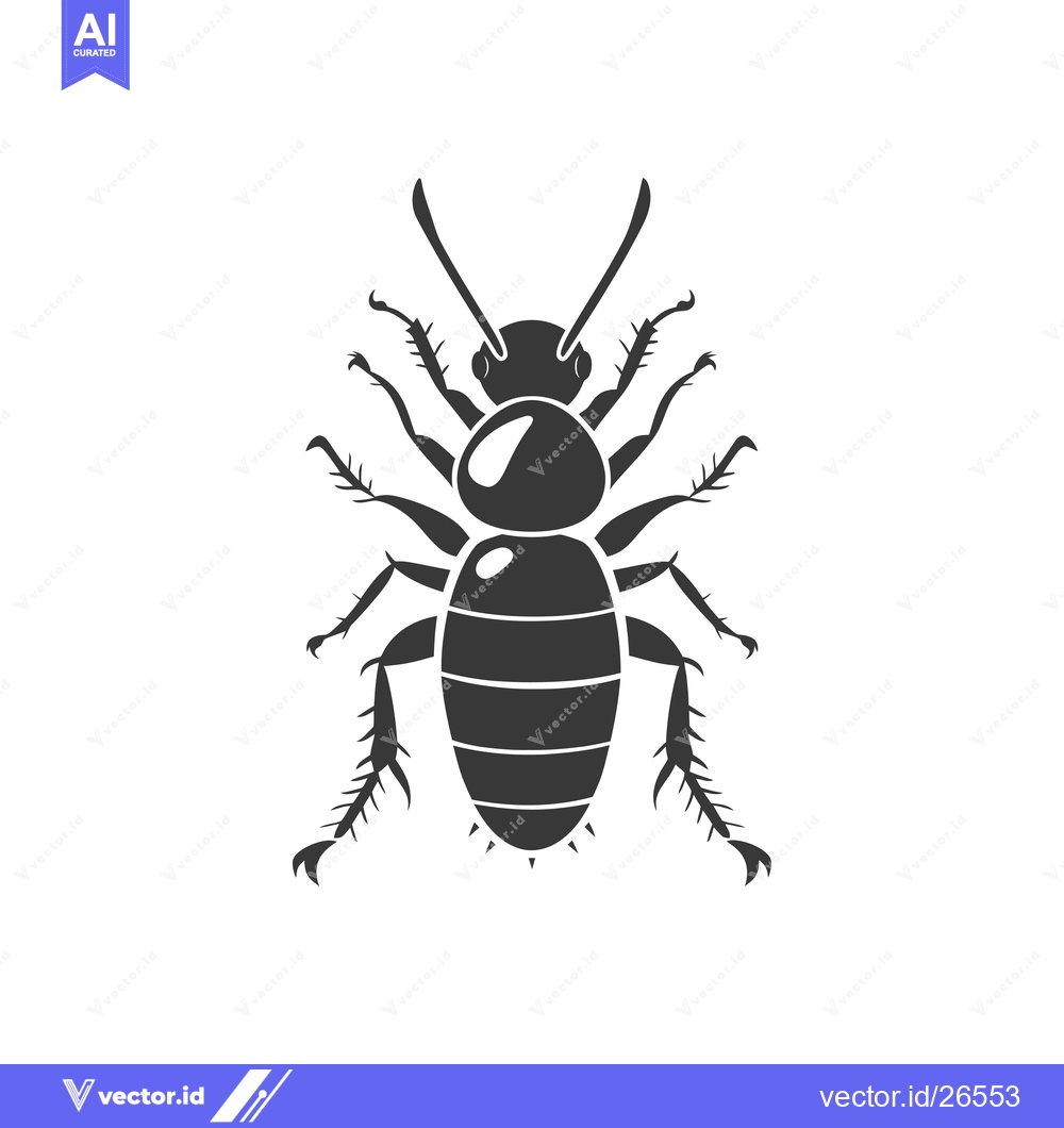Premium Vector dari Black and white silhouette of a tick with segmented body and long legs