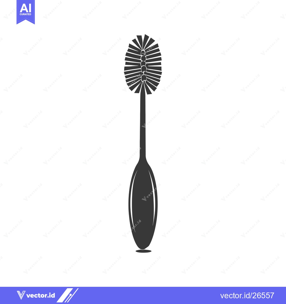 Premium Vector of Black and White Silhouette of a Toilet Brush