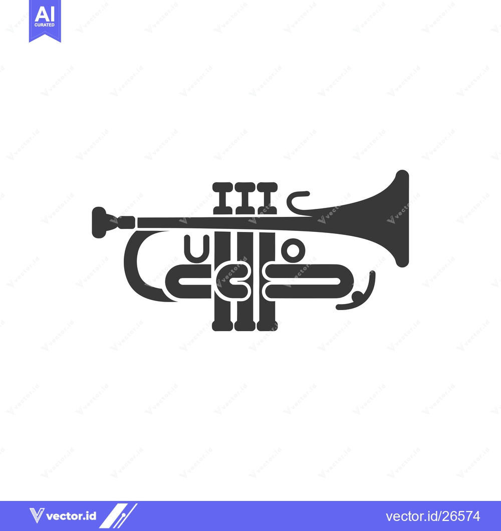 Premium Vector dari Black and white silhouette of a trumpet