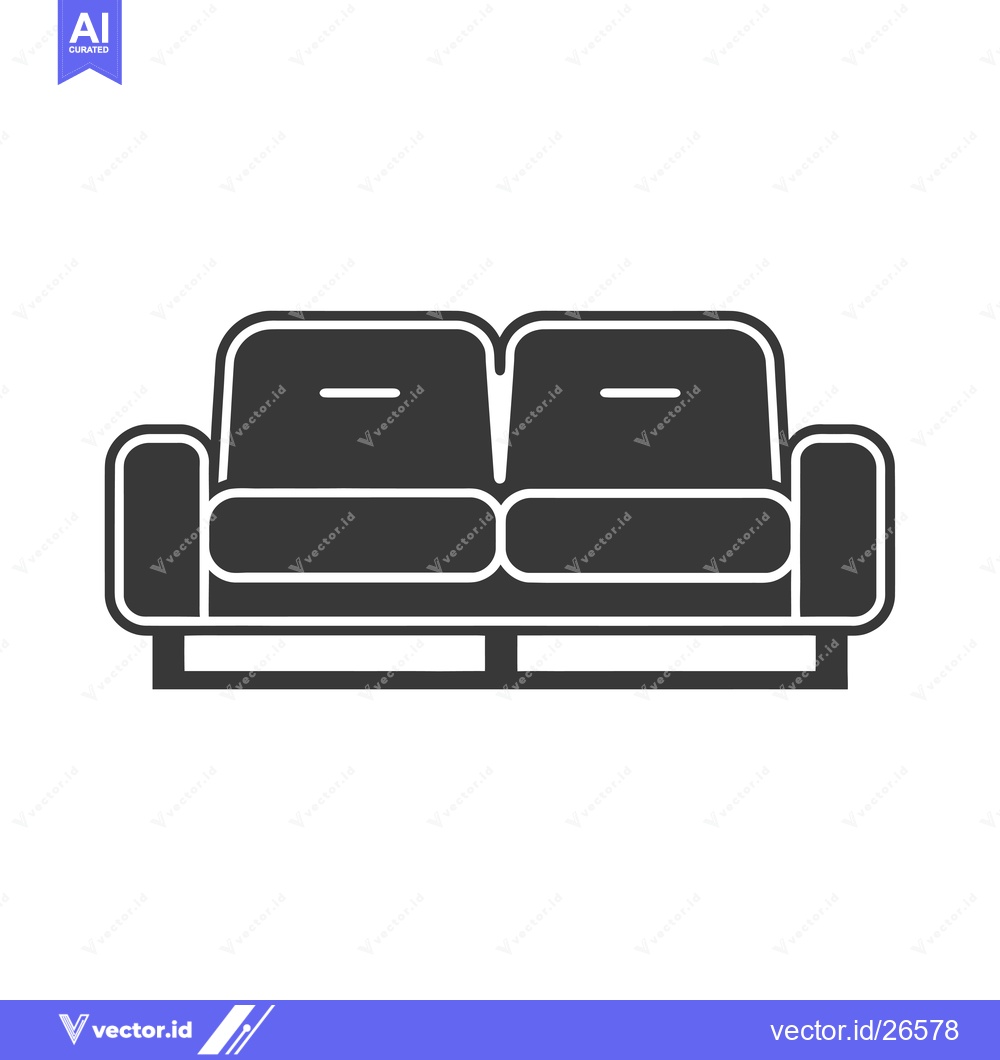 Premium Vector dari Black and white silhouette of a two-seater sofa
