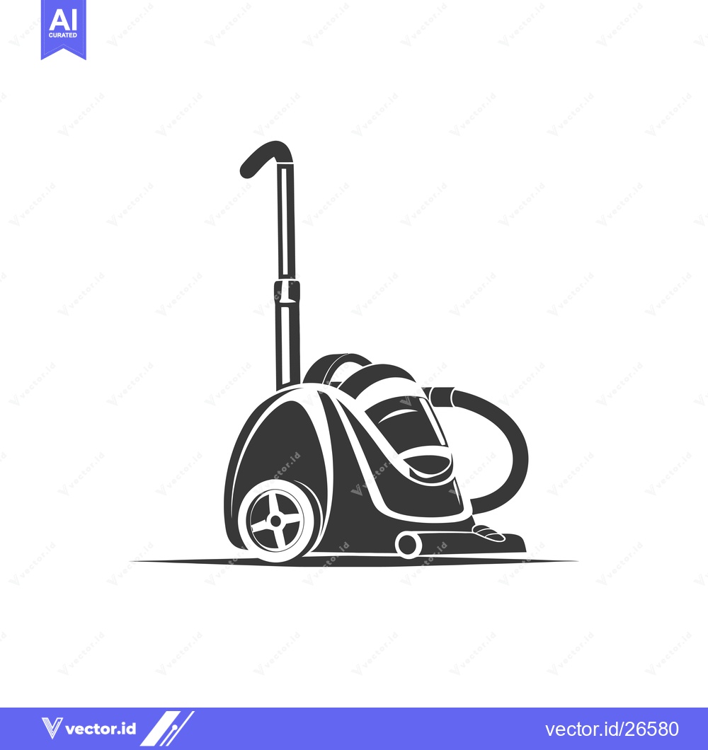 Premium Vector of Black and White Silhouette of a Vacuum Cleaner