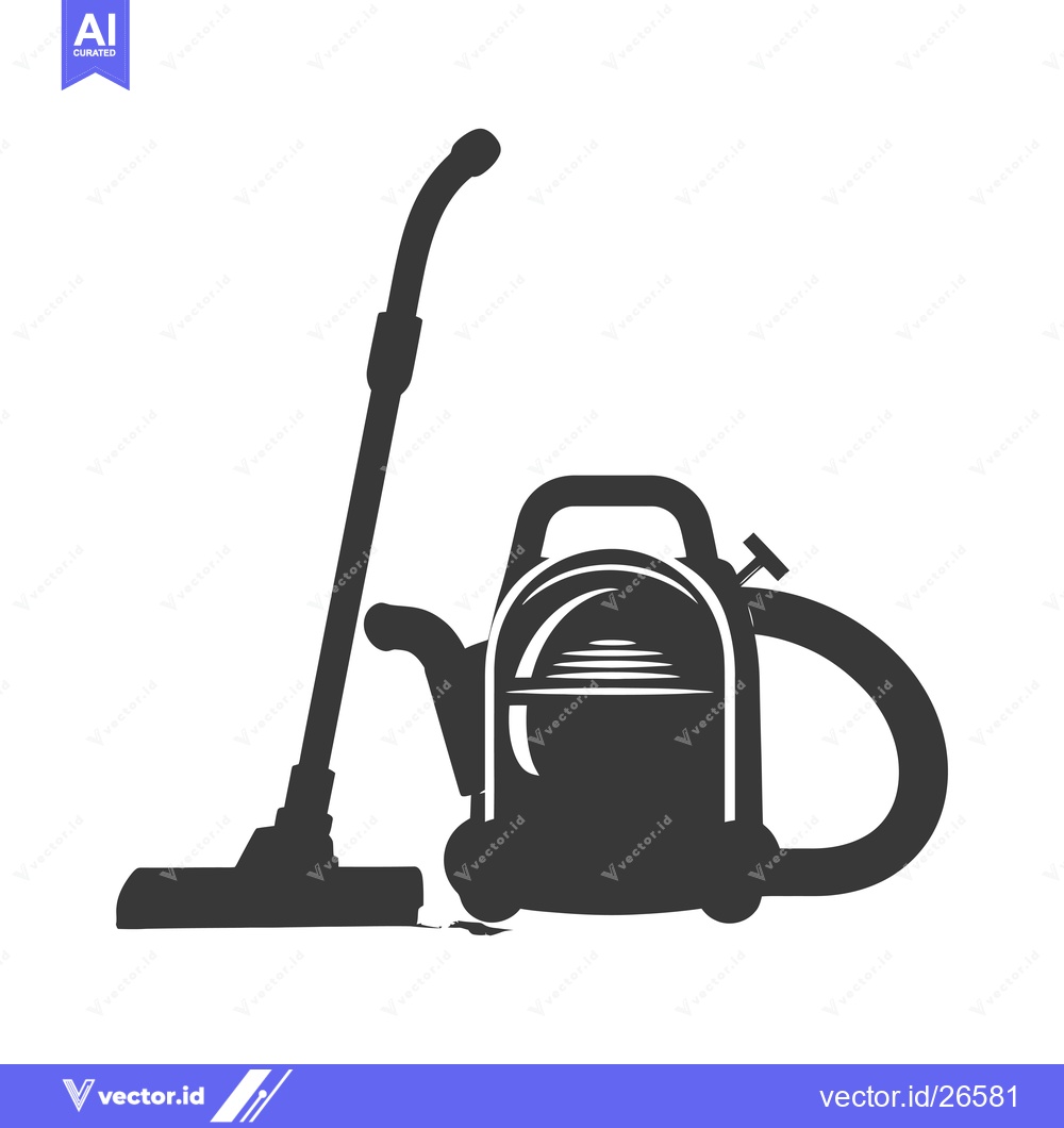 Premium Vector dari Black and White Silhouette of a Vacuum Cleaner