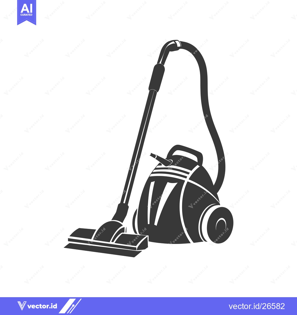 Premium Vector dari Black and White Silhouette of a Vacuum Cleaner