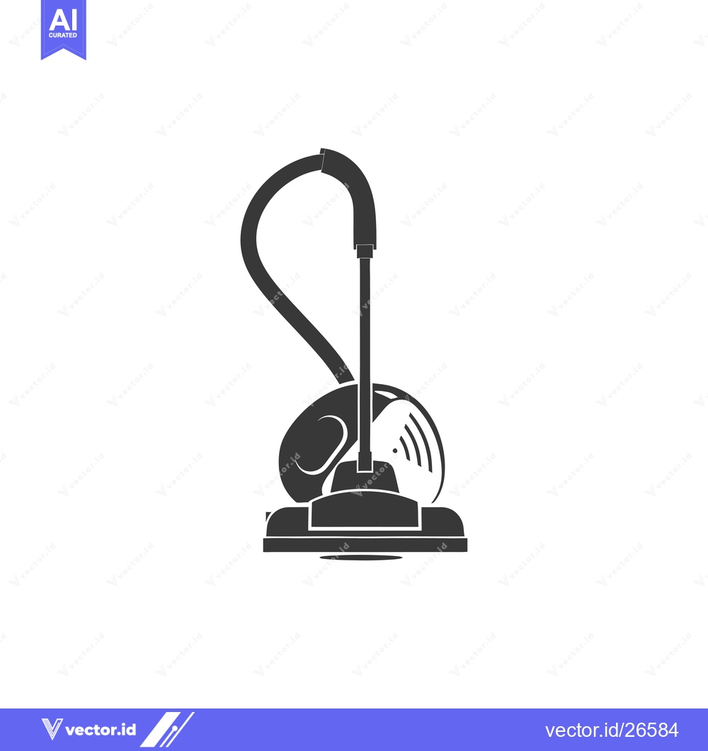 Premium Vector of Black and white silhouette of a vacuum cleaner