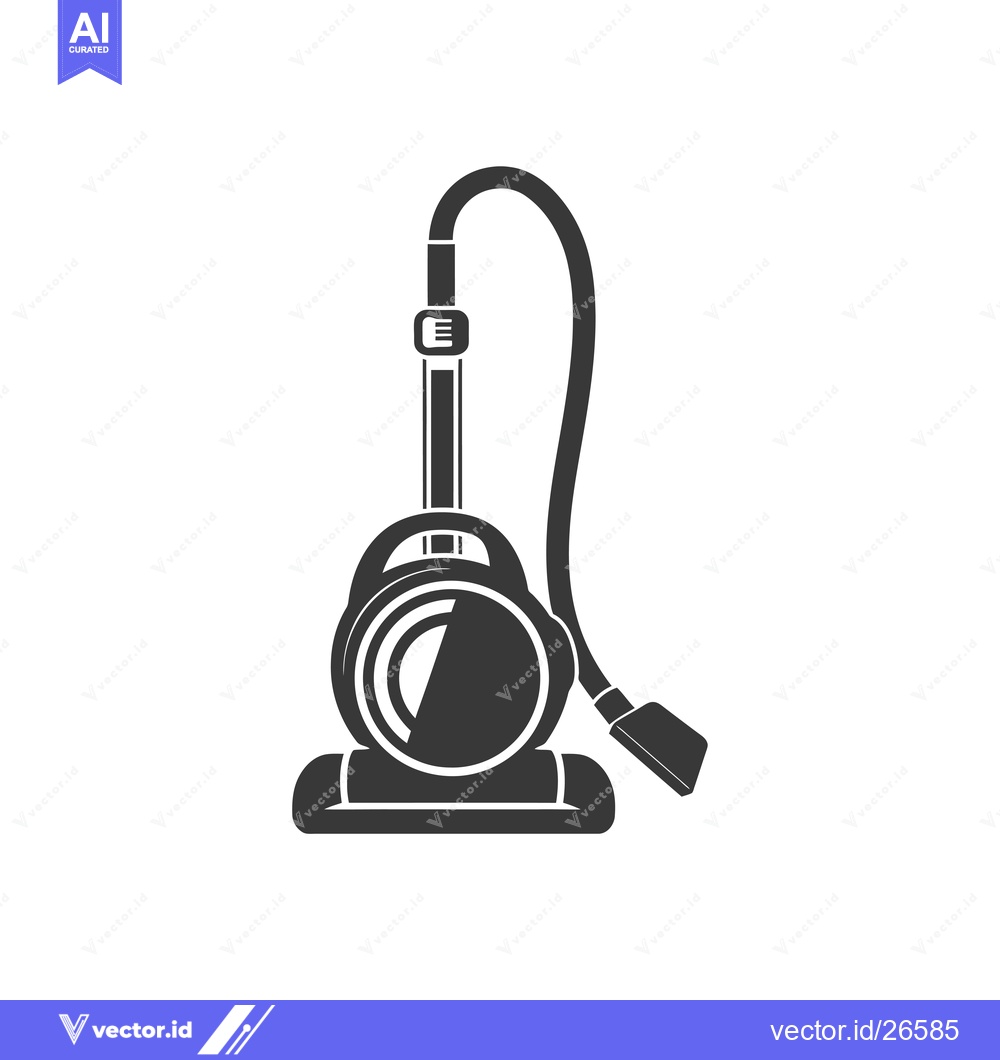 Premium Vector of Black and White Silhouette of a Vacuum Cleaner