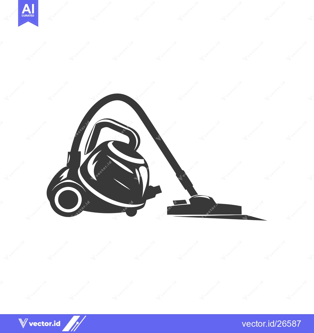 Premium Vector of Black and White Silhouette of a Vacuum Cleaner