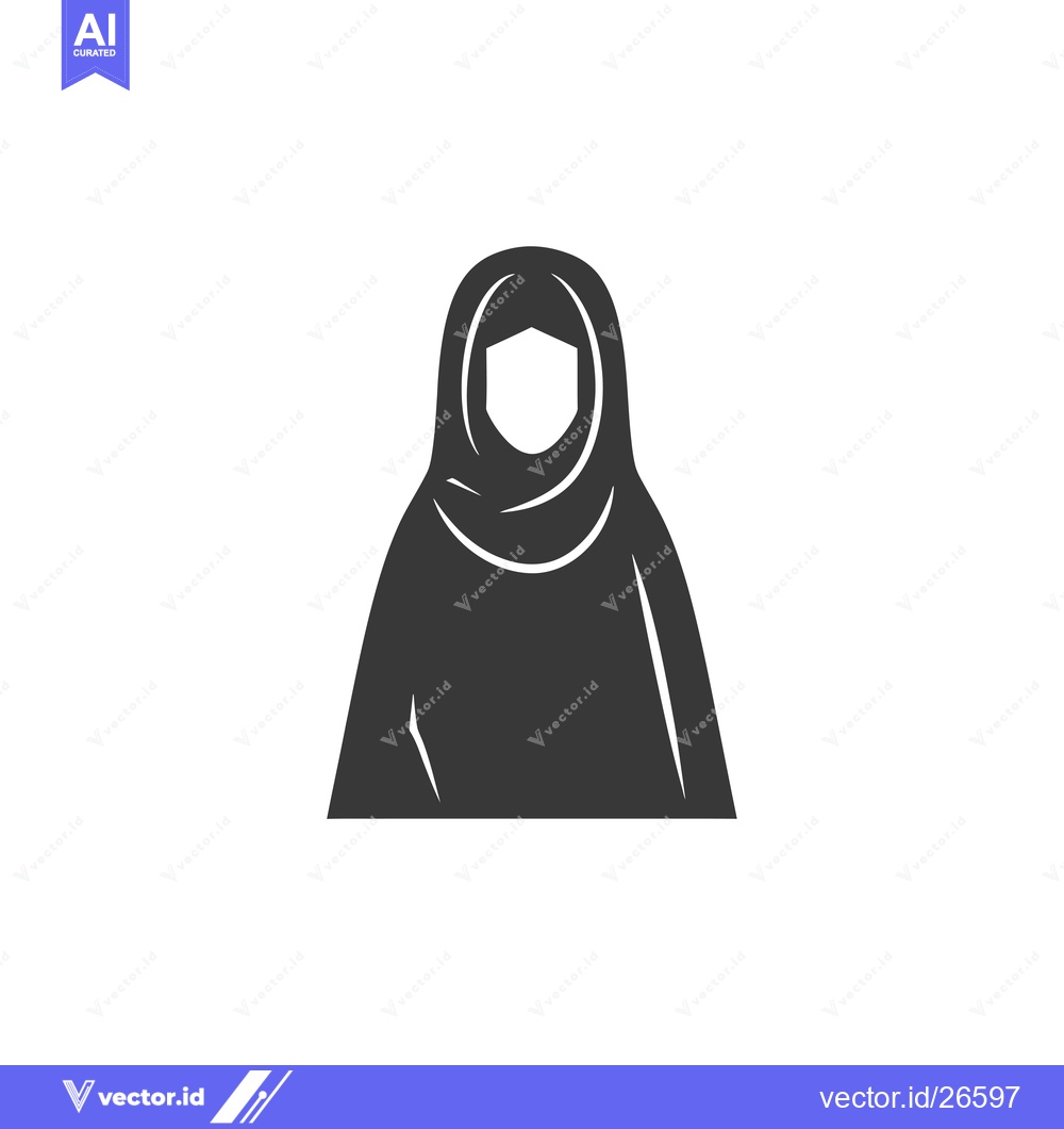 Premium Vector dari Black and White Silhouette of a Woman in a Hijab