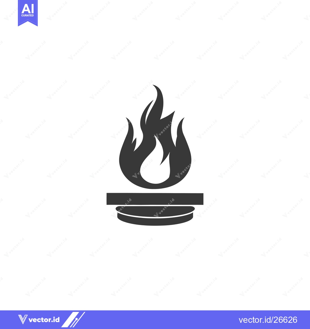 Premium Vector dari Black and White Silhouette of Fire on a Platform
