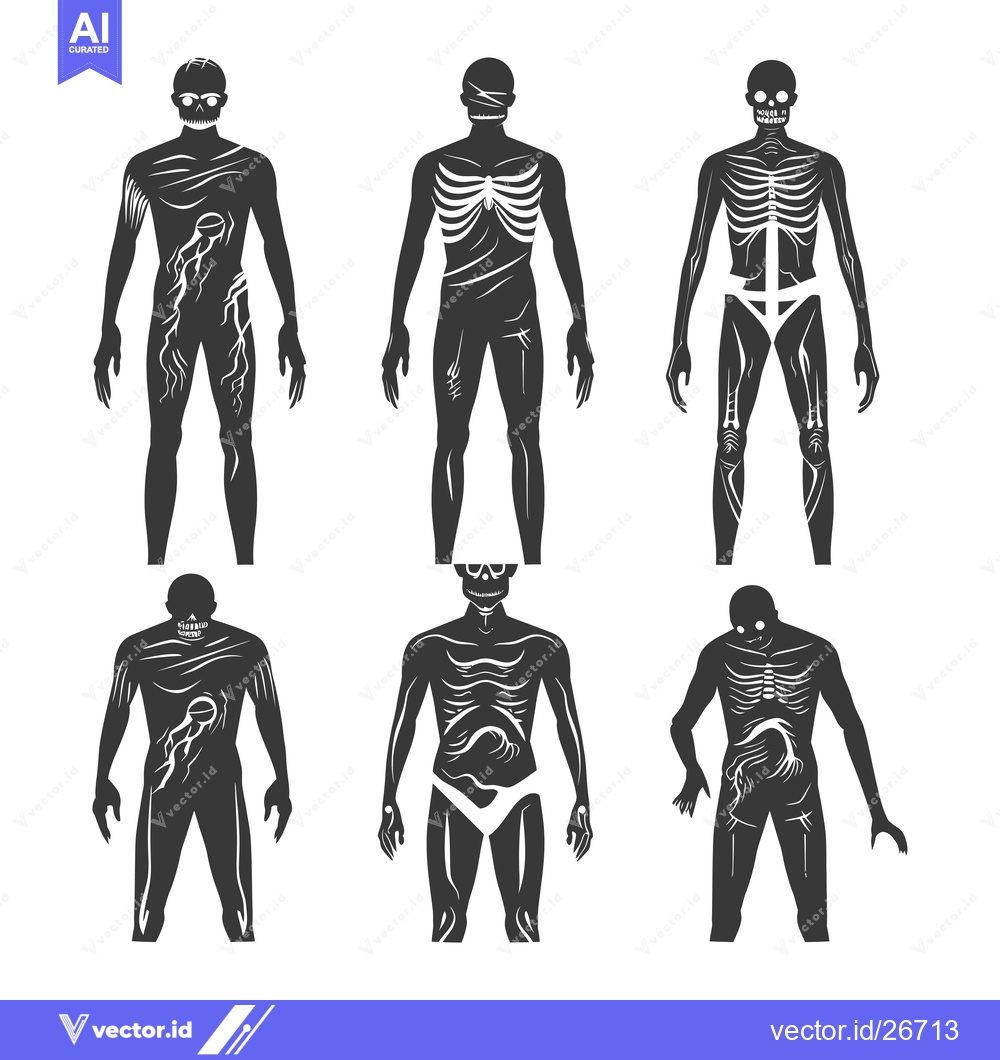 Premium Vector dari Black and White Silhouettes of Human Figures Depicting Different Stage