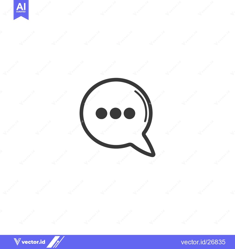 Premium Vector dari Black and White Speech Bubble with Ellipsis