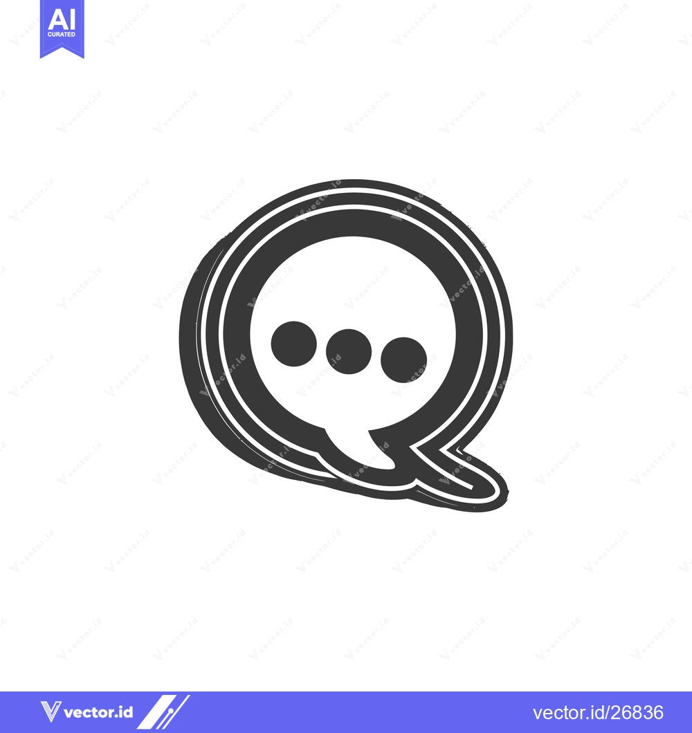 Premium Vector dari Black and White Speech Bubble with Three Dots