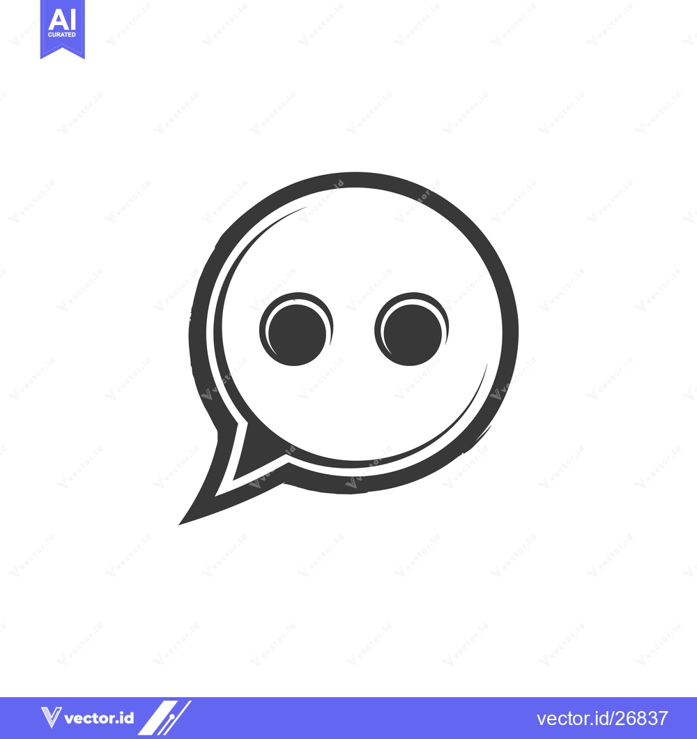 Premium Vector dari Black and White Speech Bubble with Two Dots