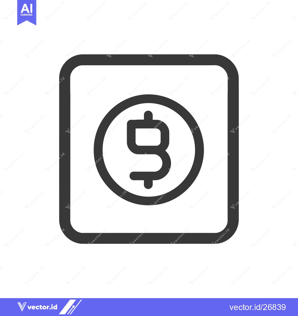 Premium Vector of Black and White Square Icon Depicting Turkish Lira Currency Symbol