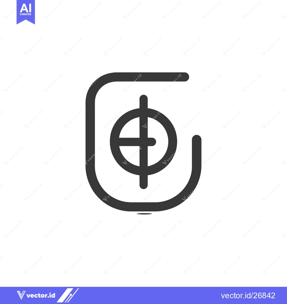 Premium Vector of Black and White Square with a Cross and a Circle Inside