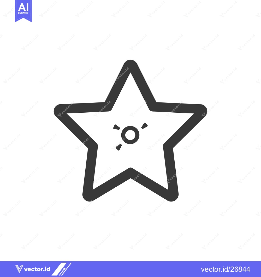 Premium Vector of Black and White Star Icon with a Circle Inside