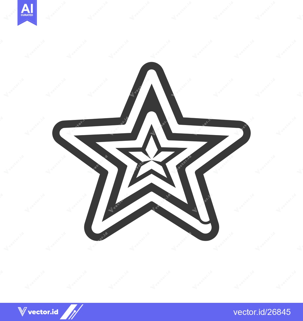 Premium Vector of Black and White Star with Overlapping Lines