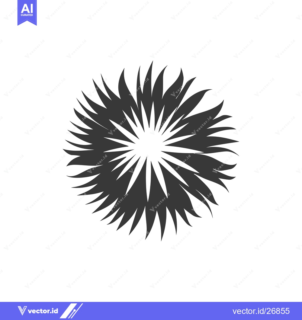 Premium Vector dari Black and White Stylized Circular Design with Sharp Points