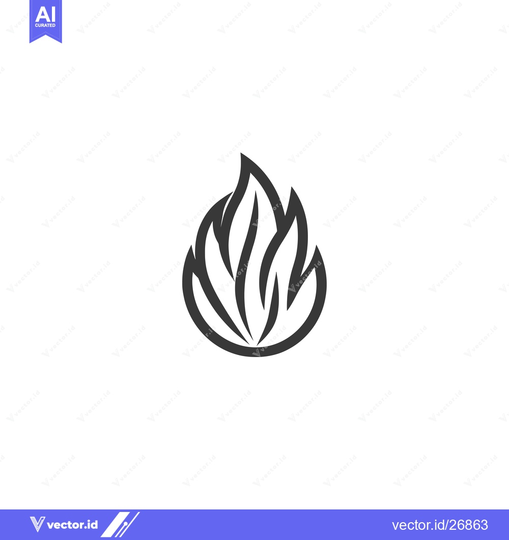 Premium Vector dari Black and White Stylized Flame Icon