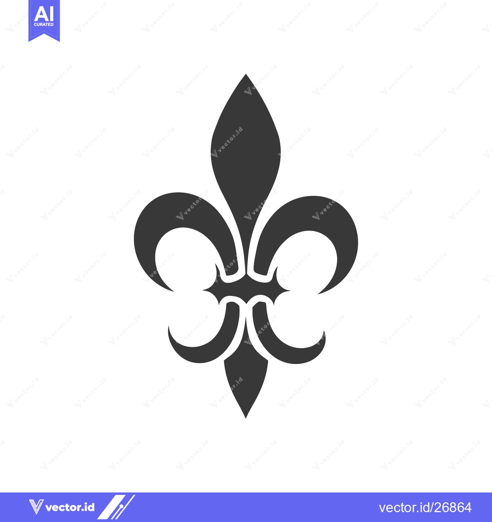 Premium Vector dari Black and White Stylized Fleur-de-lis
