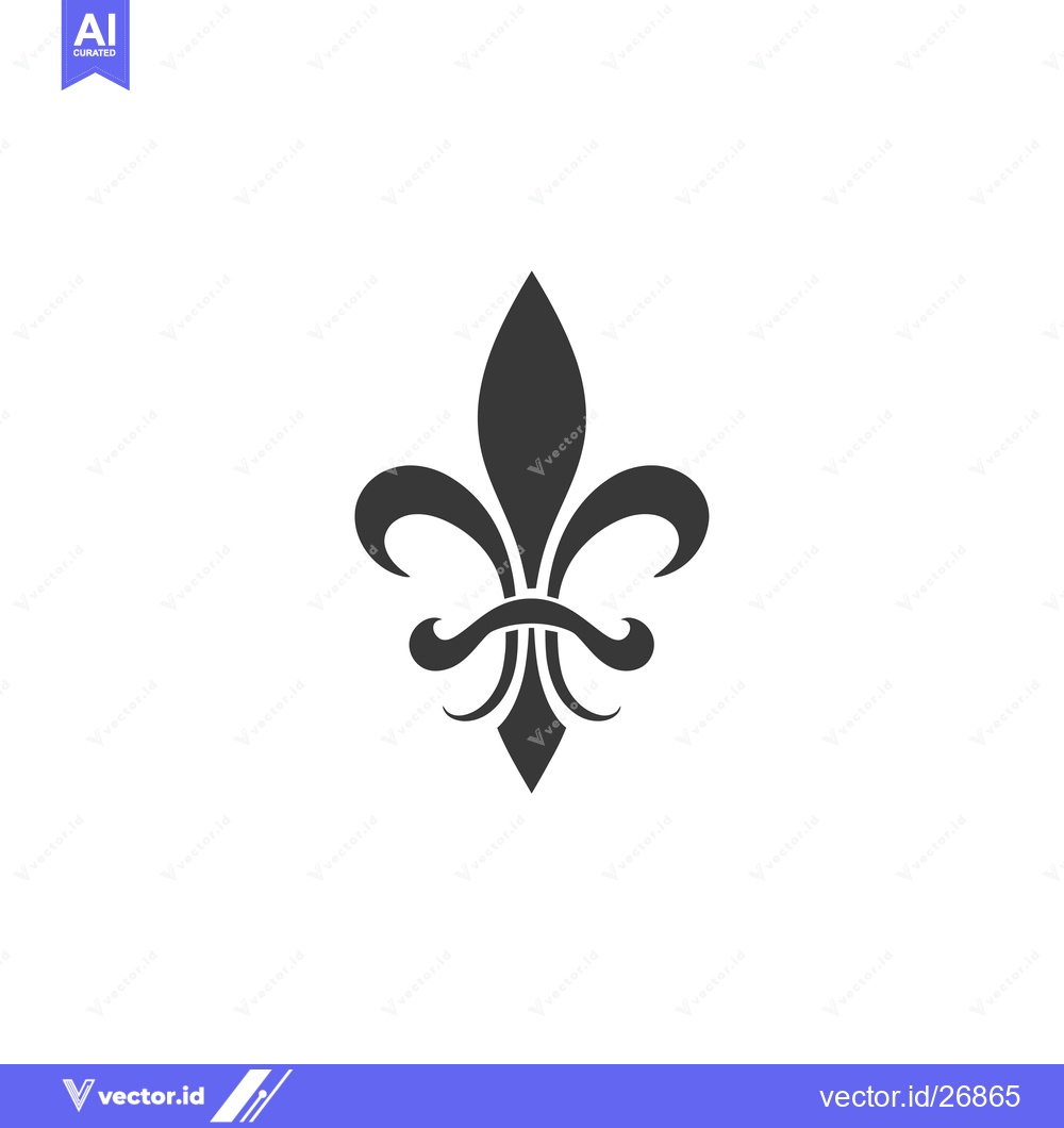 Premium Vector dari Black and White Stylized Fleur-de-lis Design