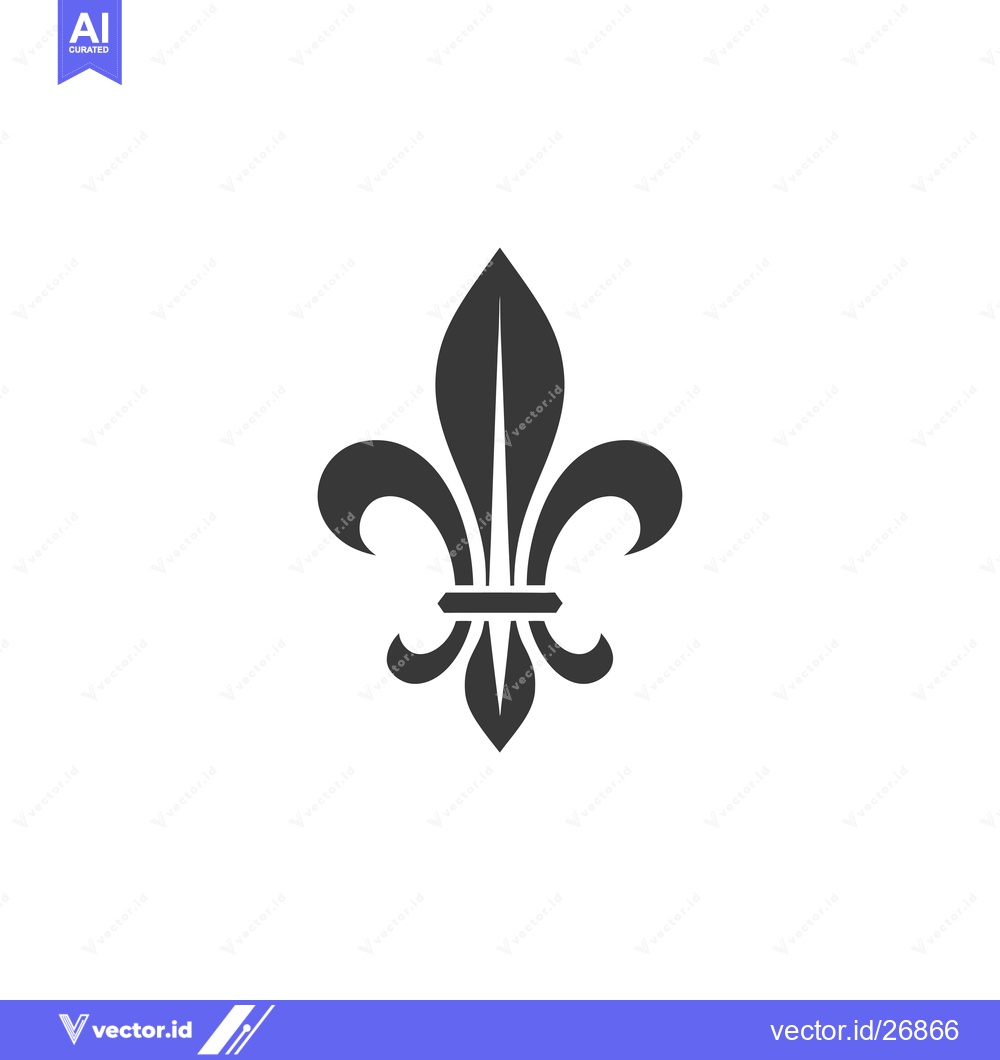 Premium Vector of Black and white stylized fleur-de-lis design
