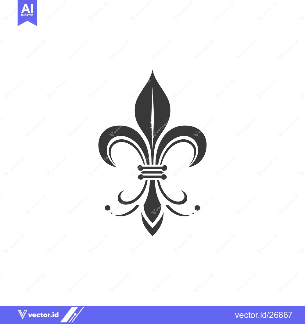 Premium Vector of Black and white stylized fleur-de-lis design