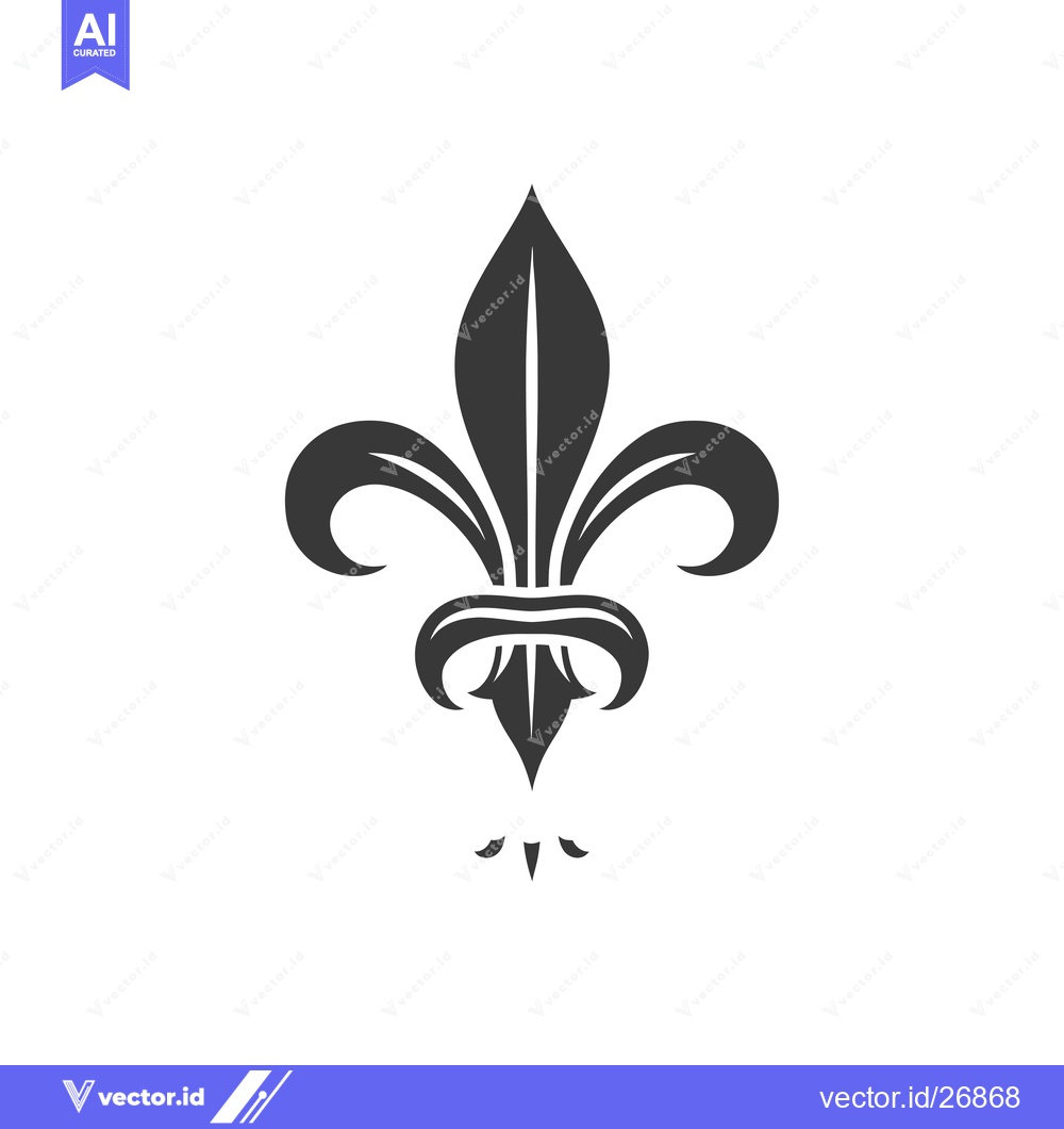 Premium Vector of Black and White Stylized Fleur-de-lis Design