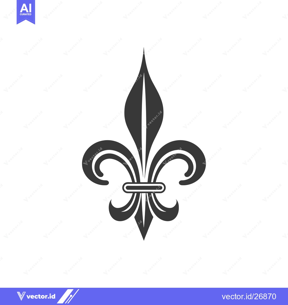 Premium Vector dari Black and white stylized fleur-de-lis illustration